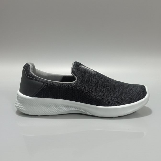 Lakhani FLYO Men’s Black Slip-On Walking Shoes – Lightweight Comfort & Everyday Style