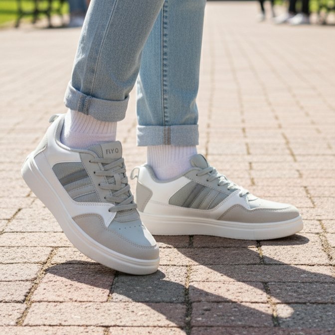 Lakhani Flyo Men’s Stylish Grey Casual Sports Shoes | Lightweight Comfort Sneakers for Daily Wear - Image 2