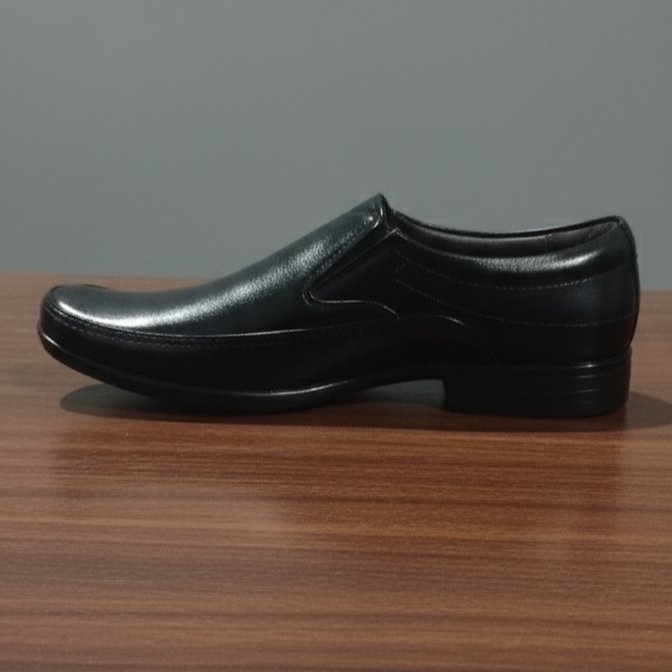 Men’s Black Formal Slip-On Shoes – Classic & Comfortable Office Wear