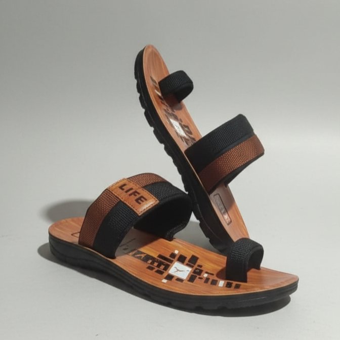 Stylish Wooden Texture “LIFE” Casual Sandal for Men - Image 3