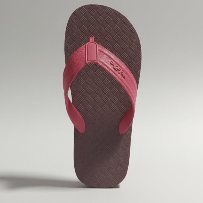 Stylish Red Rubber Flip Flop for Daily Use – Lightweight & Comfortable (Made in