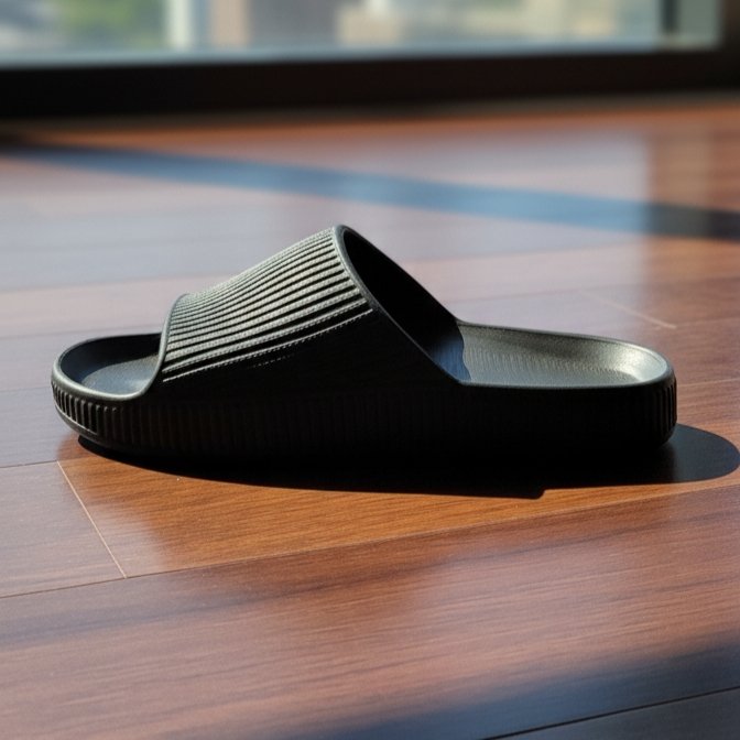 Soft Cushion Black Slides – Everyday Comfort Footwear