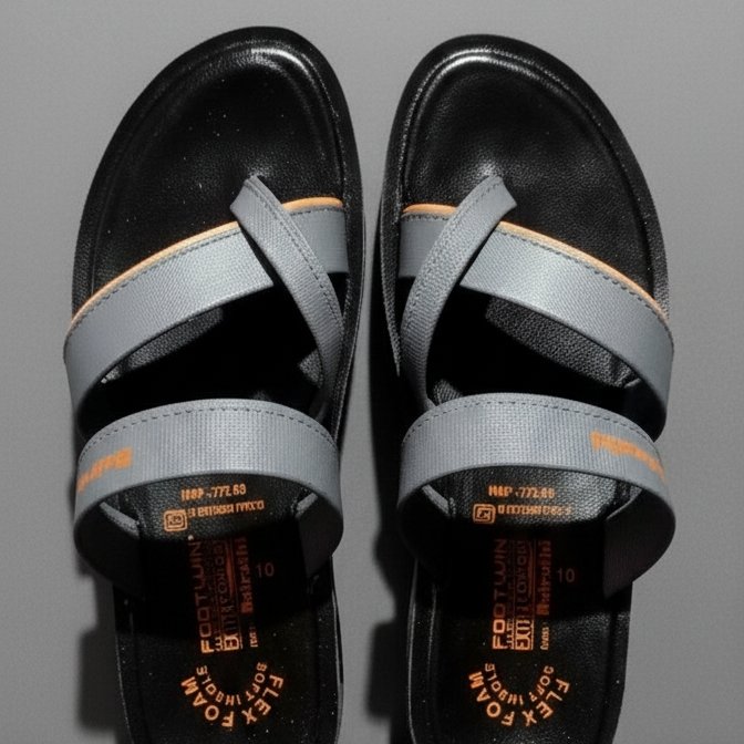 Bairathi Men's Grey Stylish Comfort Chappal – Premium Daily Wear Sandals - Image 2