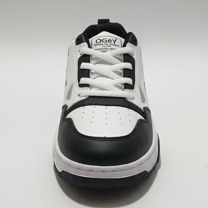 Stylish OGEY™ Black & White Casual Sneakers for Men - Image 2