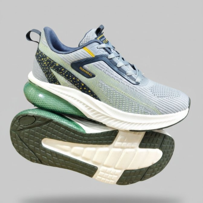 FLYO Men’s Premium Green-Blue Air Cushion Running Shoes - Image 5