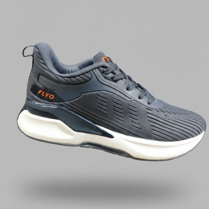 FLYO Men’s Grey Premium Cushion Running Shoes
