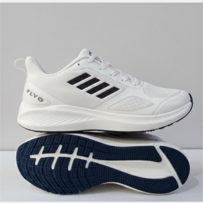 FLYO Men's White Mesh Lightweight Running Sports Shoes - Image 5