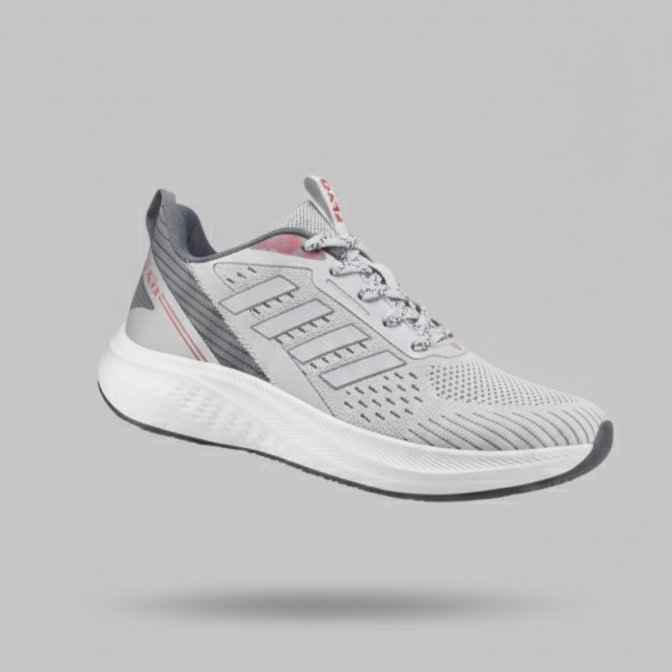 FLYO Men's Grey Mesh Lightweight Sports Running Shoes