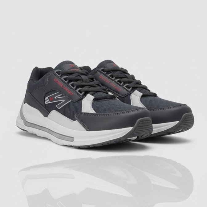 FLYO Men's Black & Grey Premium Casual Sports Shoes - Image 3