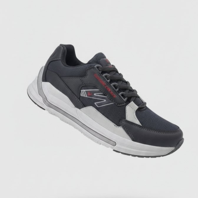 FLYO Men's Black & Grey Premium Casual Sports Shoes