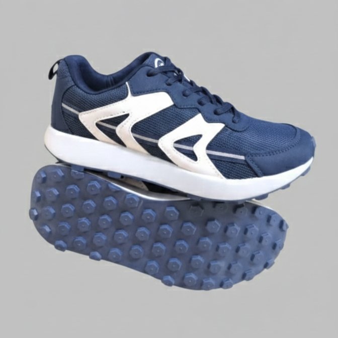 FLYO Men's Navy Blue Mesh Lightweight Sports & Running Shoes