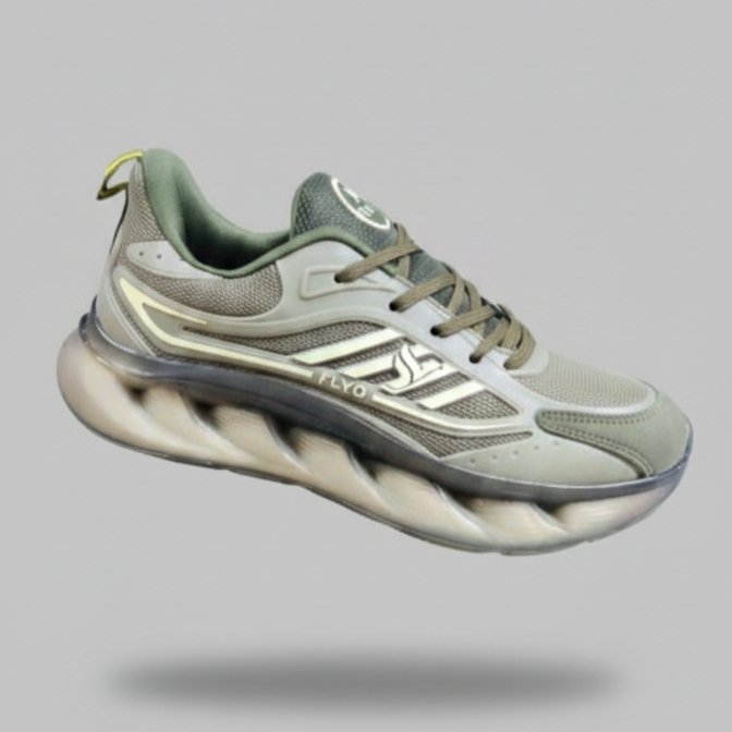 FLYO Men's Olive Green Air-Sole Lightweight Sports Shoes - Image 4