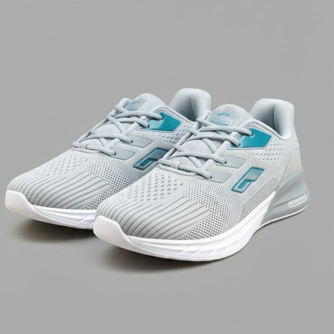 FLYO Men's Light Grey Mesh Ultra-Comfort Sports Running Shoes - Image 3