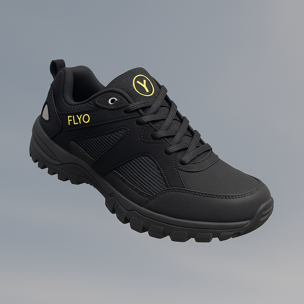 FLYO Men’s All-Black Rugged Sports Shoes